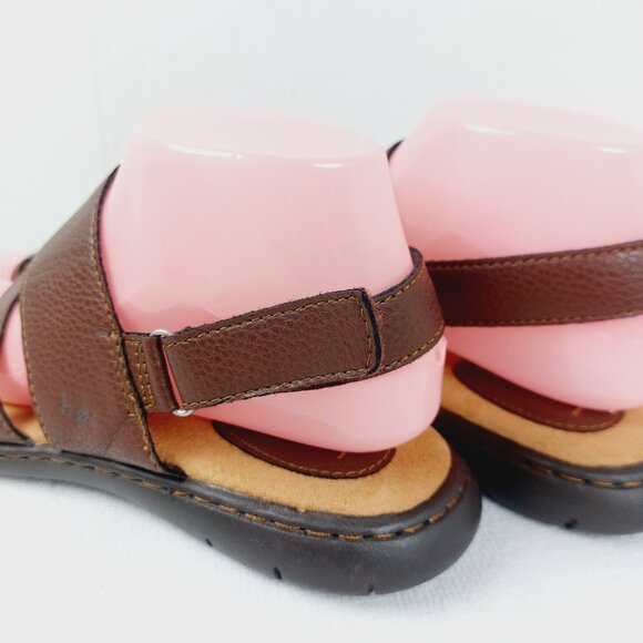 Boc Women's Brown Pebble Leather Open Toe Slingback Sandal Size US 8M - Picture 7 of 13